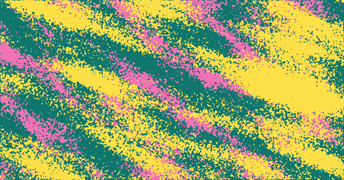 Wind: the broad streaks hold still while a gust bends them once across the cycle and fine wisps stream through them along the flow direction.